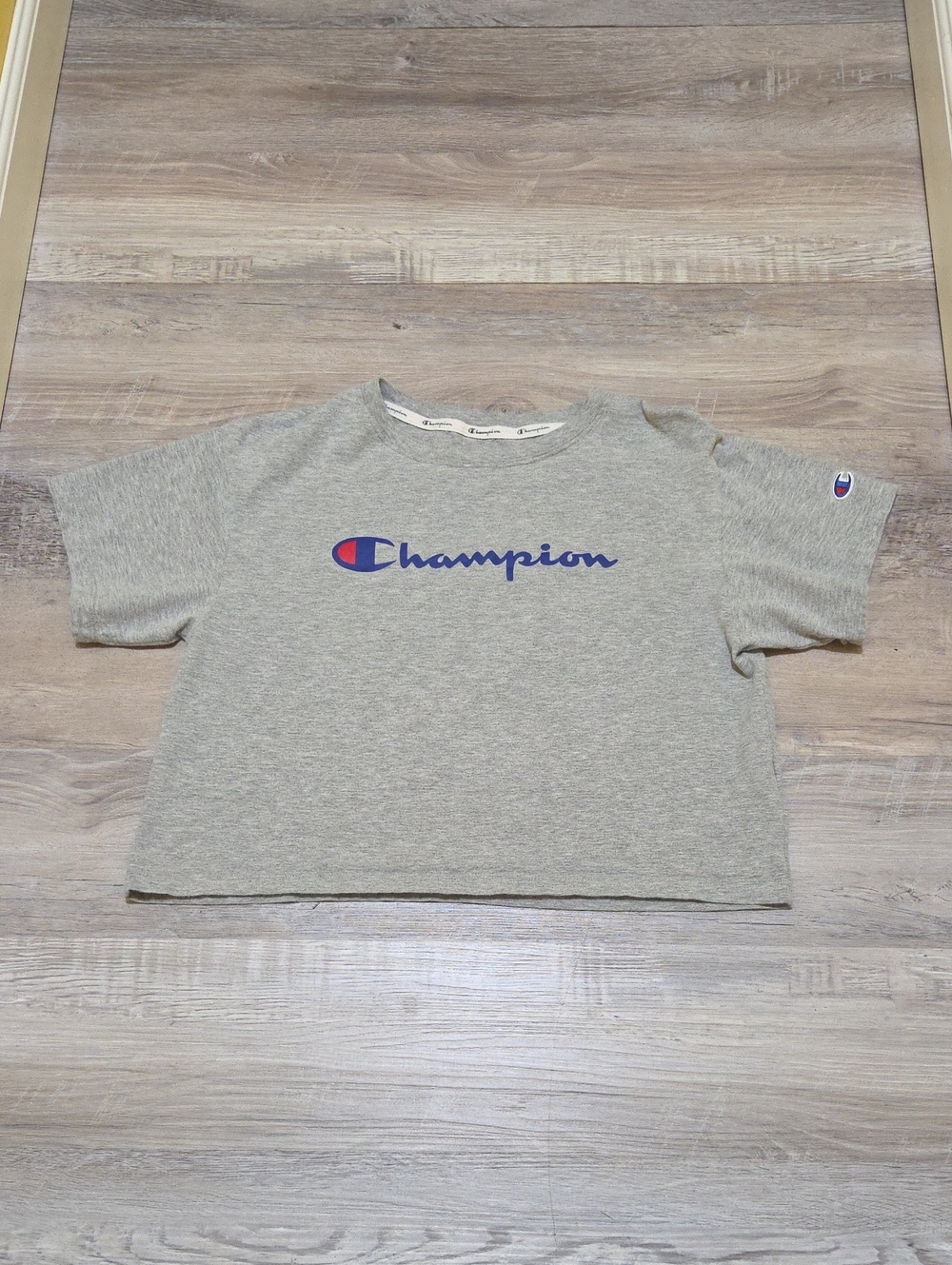 Champion Heathered Grey Womens Boxy Crop Top Size S